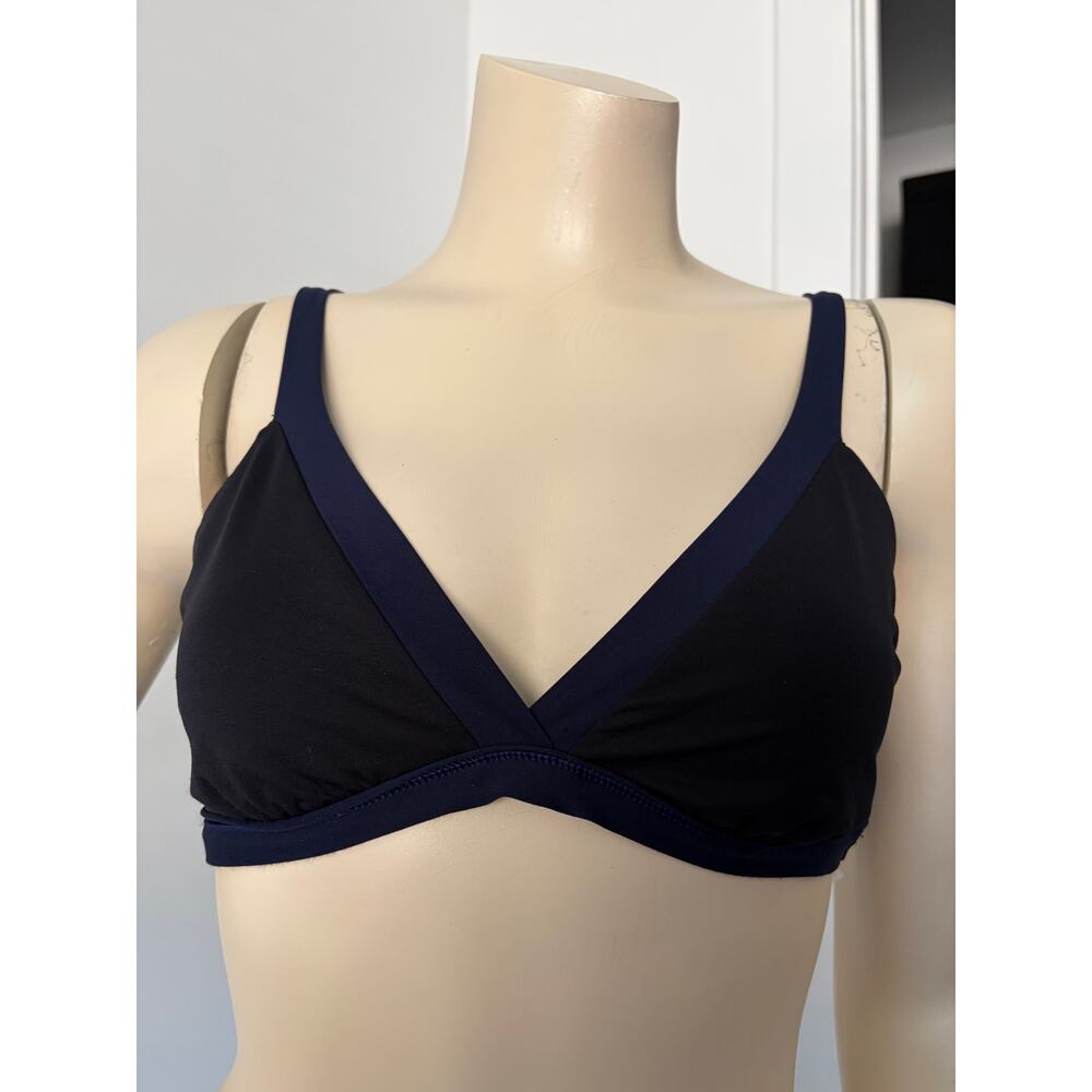 Nautica Reversible Black Blue Colorblock Bikini Top Size 12